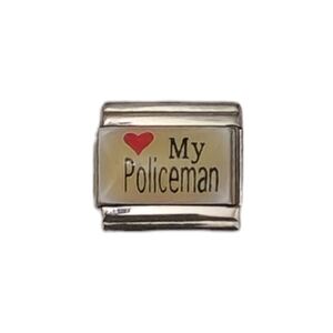 Italian Charmlink for Charm Bracelet ❤️ My Policeman 9mm‎